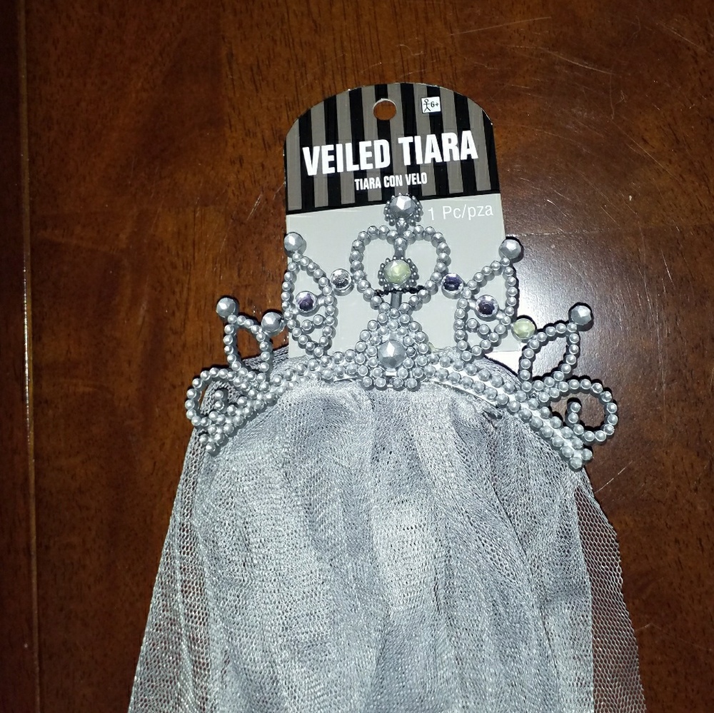 SPECIAL LISTING - Tiara with Gray Veil